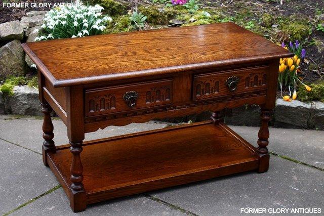 Image 81 of OLD CHARM LIGHT OAK TWO DRAWER COFFEE TABLE TV UNIT STAND