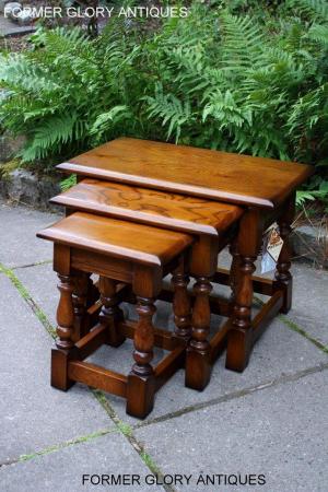 Image 27 of AN OLD CHARM LIGHT OAK NEST OF TABLES COFFEE TEA TABLE SET