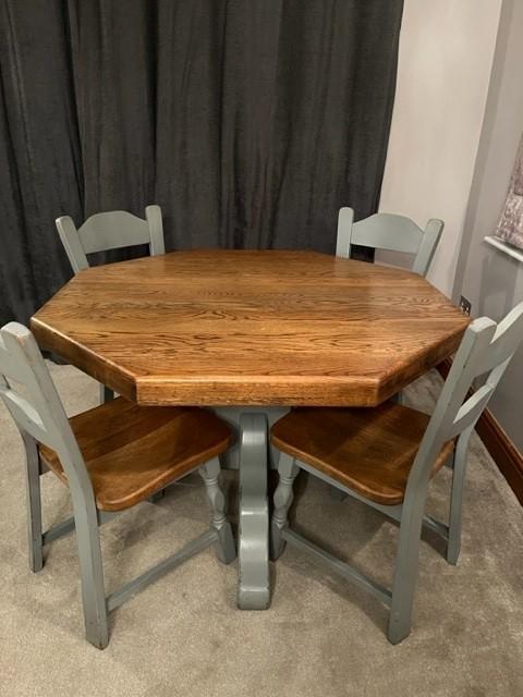 Preview of the first image of Beautiful solid wood table and 4 chairs.