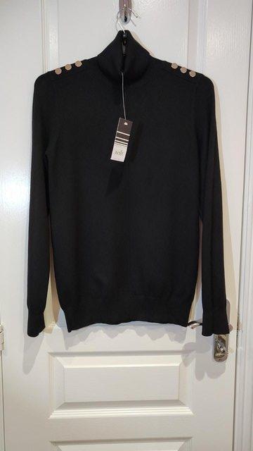 Preview of the first image of New Wallis Black High Neck Jumper Long Sleeved.