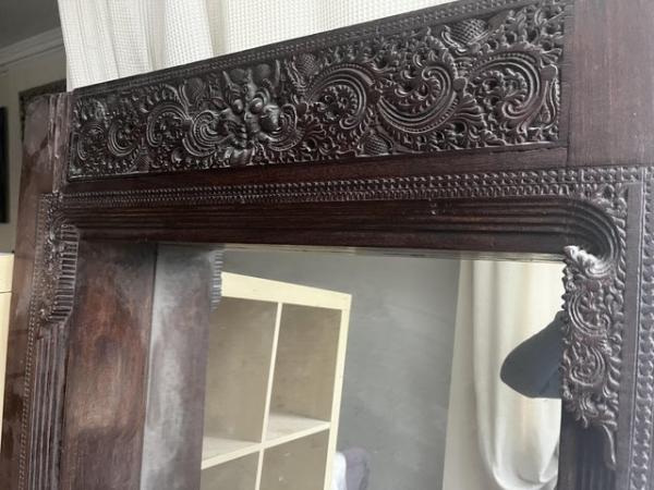 Image 2 of Beautiful solid wood frame with full length mirror. Antique