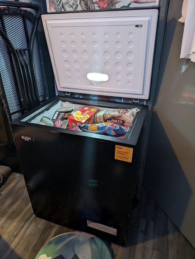 Preview of the first image of Large Bush Black Chest Freezer.