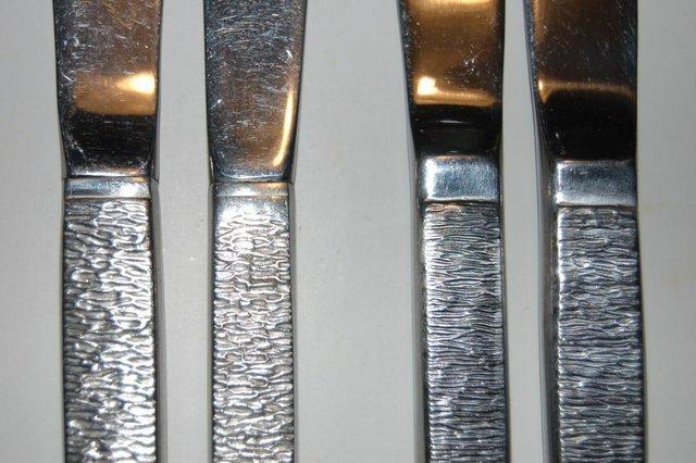Image 7 of Viners Vintage Studio Stainless Cutlery, 'Bark' Pattern, VGC