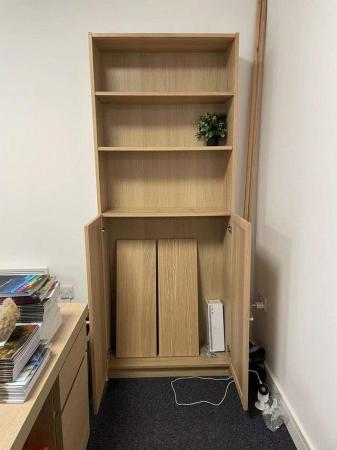 Image 3 of IKEA BILLY / OXBERG oak veneer bookcase 80x30x202 cm