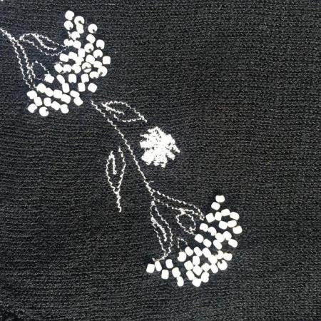Image 3 of Black short sleeve cardigan, embroidery, beads. Small
