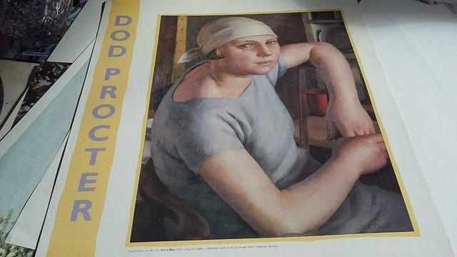 Preview of the first image of Newlyn Art Gallery Advert Poster, Dod Procter, Girl in Blue.