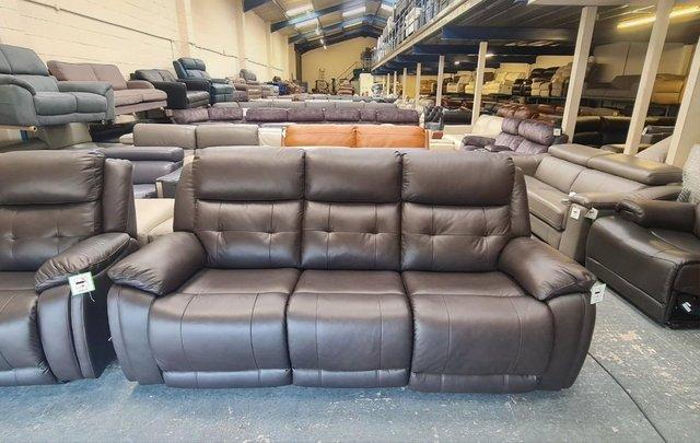 Image 16 of La-z-boy El Paso brown leather recliner 3+2 seater sofas