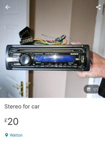 Image 1 of For sale car stereo fully working