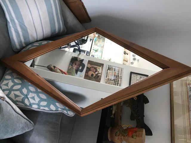 Preview of the first image of Large wooden wall mirror in excellent condition.25” x 47”.