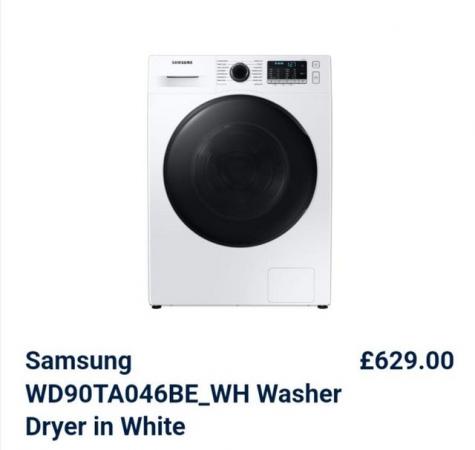 Image 2 of Samsung WD90TA046BE_WH Washer Dryer in White