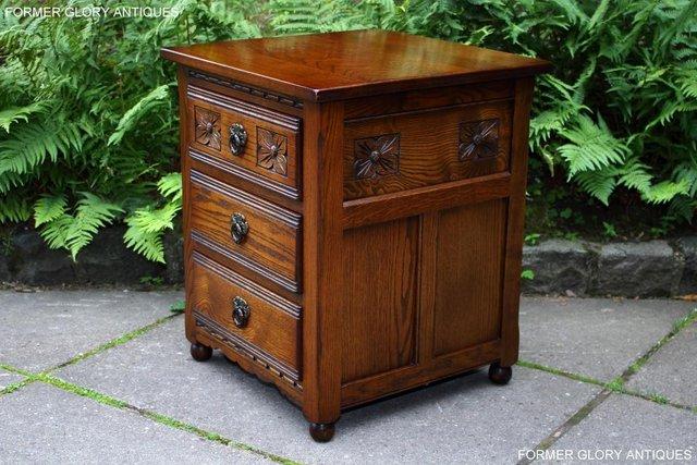 Image 34 of OLD CHARM LIGHT OAK BEDSIDE LAMP TABLES CHESTS OF DRAWERS