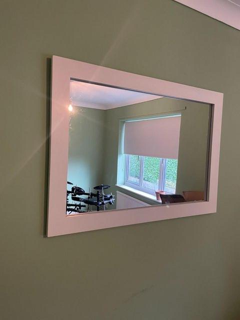 Preview of the first image of Large white Mirror very good condition.