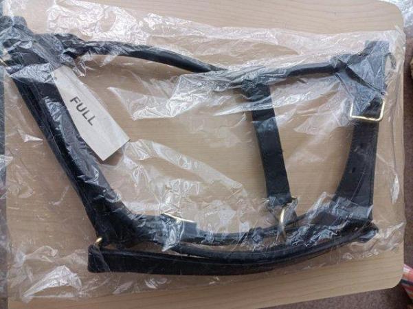 Image 3 of BLACK LEATHER FULL SIZE HEAD COLLAR