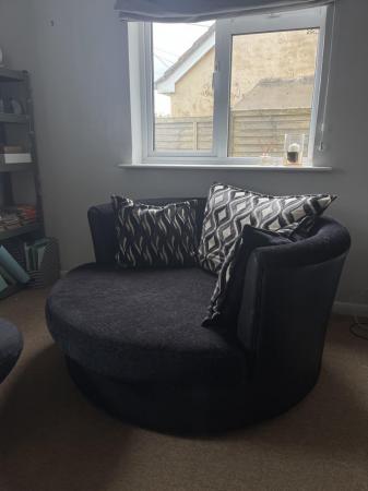 Image 3 of DFS Swivel Chair - Charcoal Grey