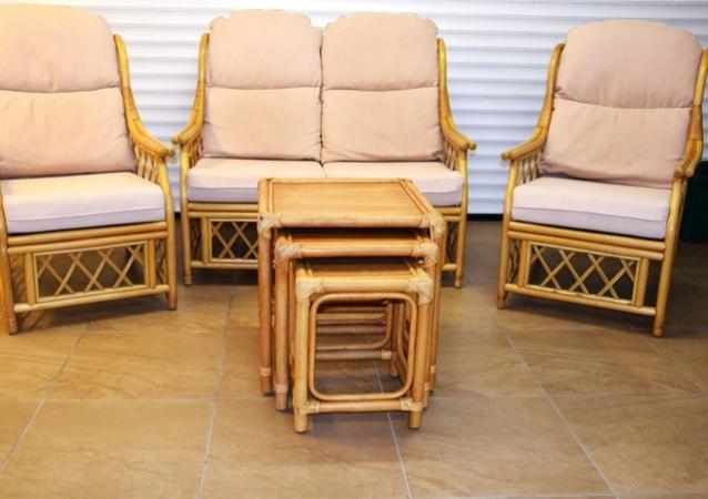 Image 1 of upholstered cane furniture