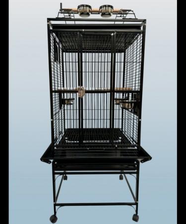 Image 1 of Parrot-Supplies Ohio Play Top Parrot Cage Black
