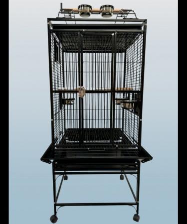 Image 1 of Parrot-Supplies Ohio Play Top Parrot Cage Black