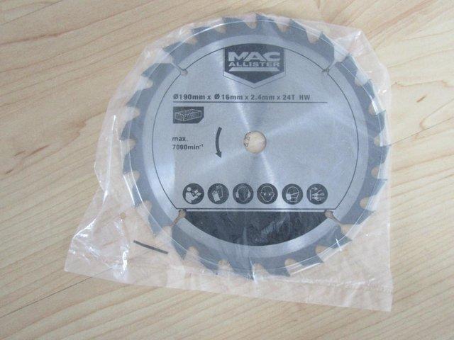 Preview of the first image of Mac Allister Circular Saw Blade 190mm x 16mm x 24T - New.