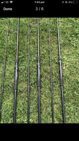 Image 1 of Set of 3 rare normark gord burton long range piker rods