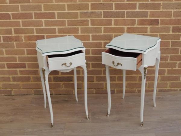 Image 6 of Pair of French Tall Bedside Tables (UK Delivery)