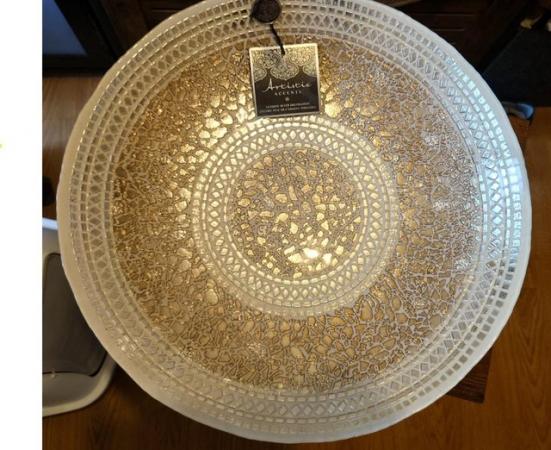 Image 1 of Gold and Silver Decorative Handmade Glass Plate