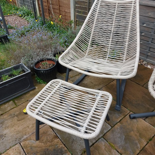 Preview of the first image of Next rocking garden chair and footstool.
