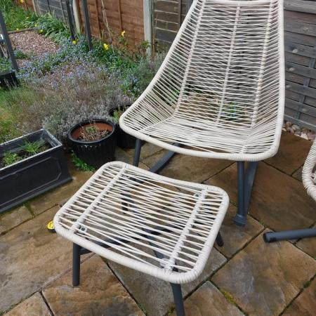 Image 1 of Next rocking garden chair and footstool
