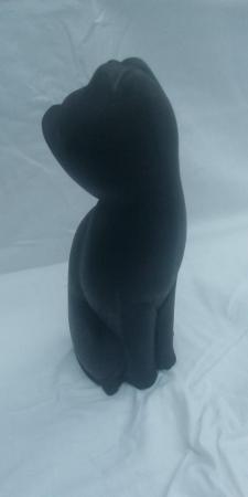 Image 3 of Black Matt Moon Gazing Cat 16cm tall BRAND NEW