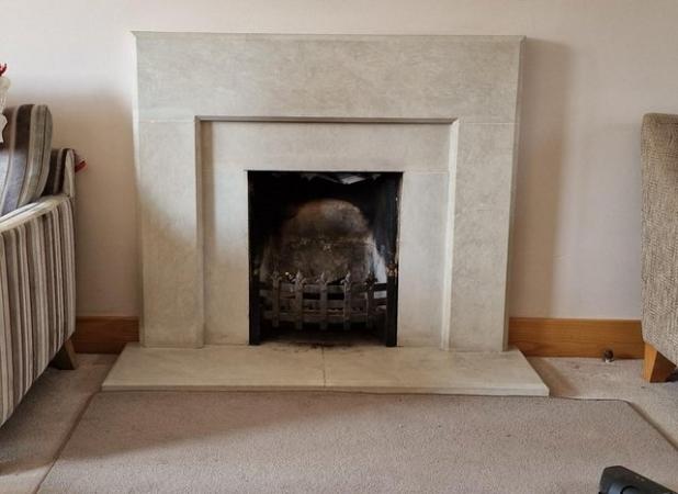 Image 1 of Beautiful Limstone Fireplace