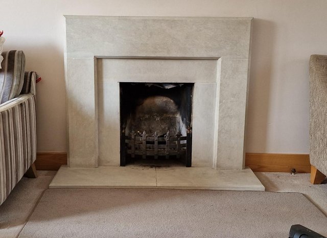 Preview of the first image of Beautiful Limstone Fireplace.