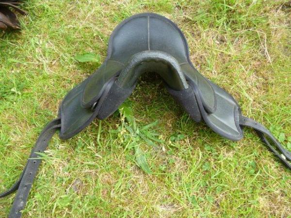 Image 3 of Black 12" Small Childs synthetic saddle