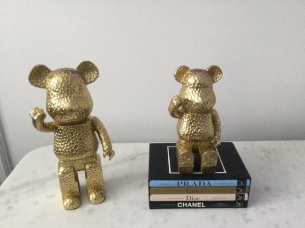 Image 1 of Decorative Gold Sitting and Standing Bears.