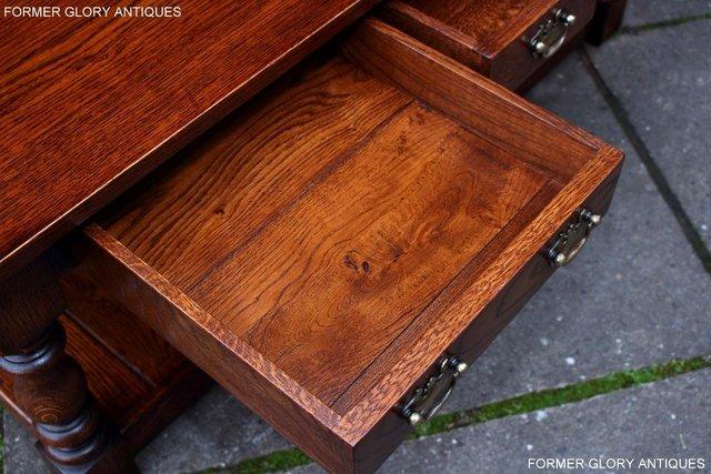 Image 83 of TAYLOR & Co STRESSED OAK THREE DRAWER POTBOARD COFFEE TABLE