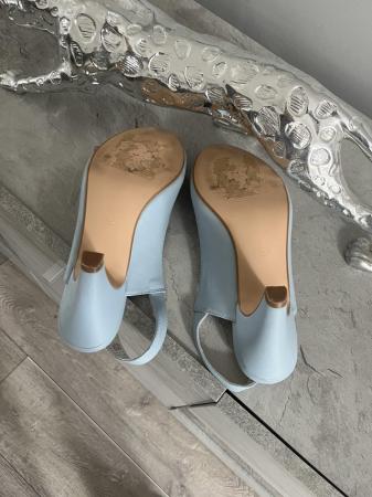 Image 3 of How Brown powder blue sling back shoes size 6