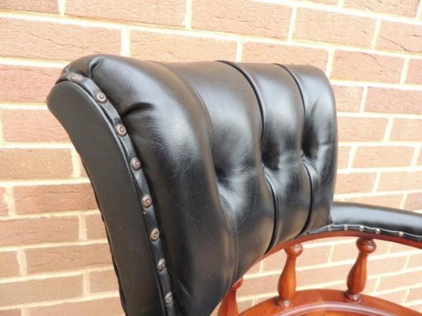 Image 13 of Vintage Chesterfield Captains Chair on Brass Castors (Delive