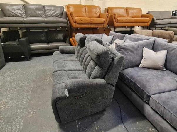 Image 8 of La-z-boy Empire Austin Ash fabric recliner 3 seater sofa