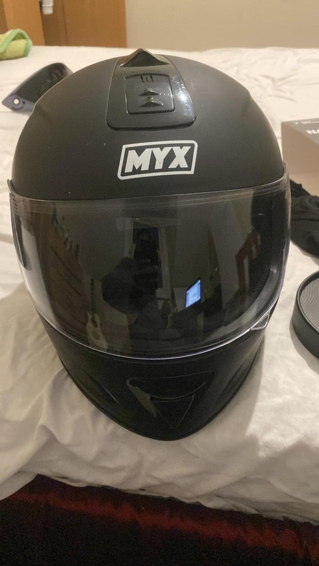 Preview of the first image of MYX Full Face Motorcycle Helmet - Slightly Used.
