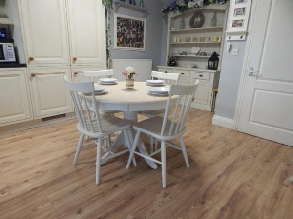 Image 3 of Beech Farmhouse Kitchen table / Dining table & 4 chairs