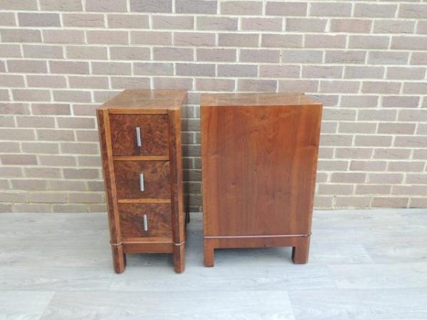 Image 17 of Pair of Antique Walnut Bedside Tables (UK Delivery)