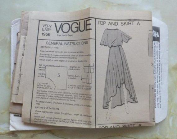 Image 2 of Vogue Skirt & Blouse Pattern 1956 -- used once -- Size 10