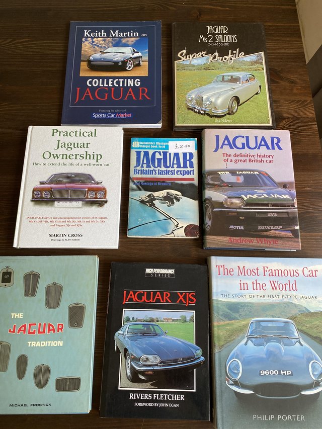 Preview of the first image of Job lot of Jaguar car books XJS Mk2, e type.