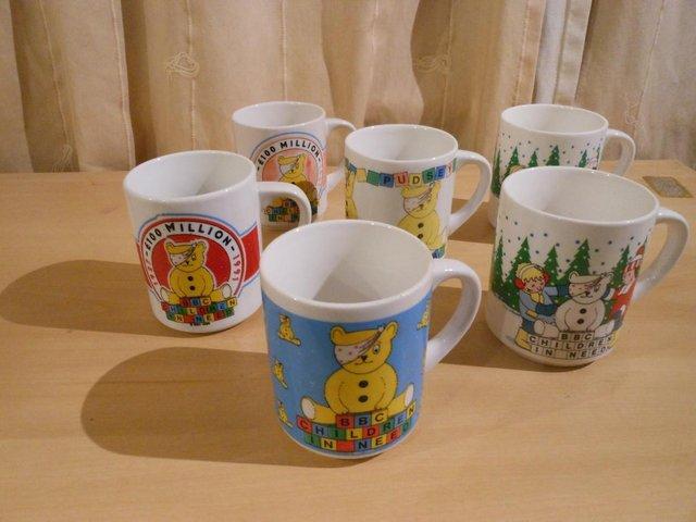 Preview of the first image of Six Pudsey Bear Collectible Mugs.