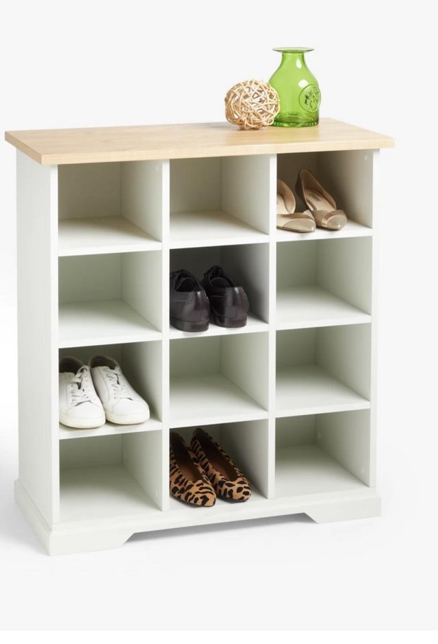 Preview of the first image of John Lewis Ash Top Shoe Cubby, Lily White.