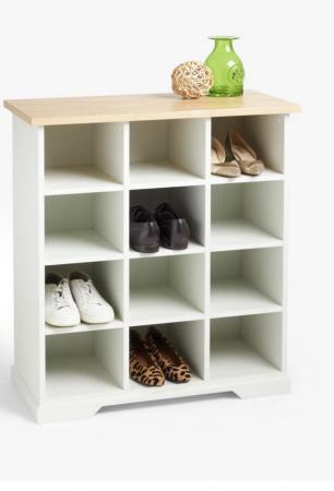 Image 1 of John Lewis Ash Top Shoe Cubby, Lily White