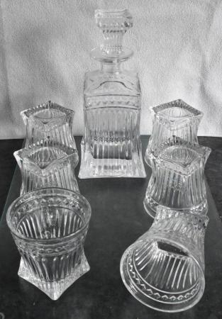 Image 2 of Decanter and Six Glasses - Never Used!!!