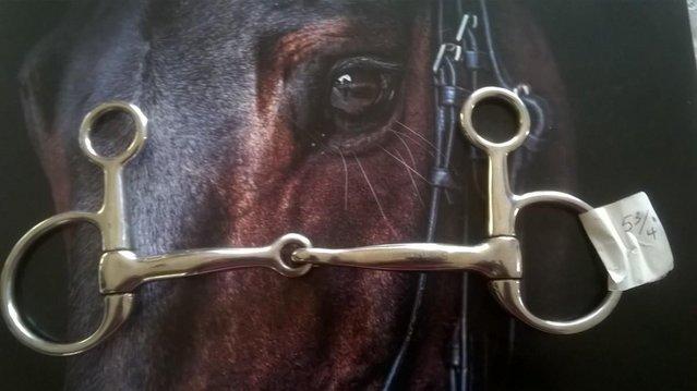 Preview of the first image of Horse bit  51/2" (14cm ) hanging cheek snaffle.