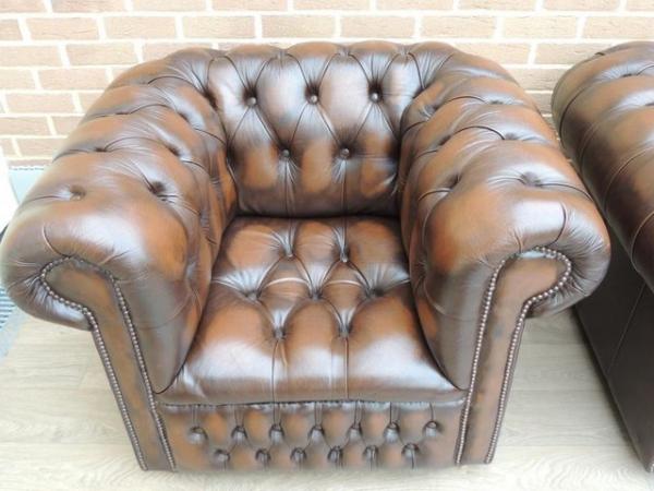 Image 11 of Pair of Fully Buttoned Chesterfield Armchairs (UK Delivery)