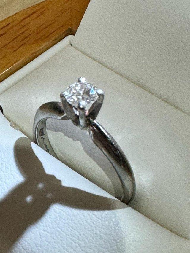 Preview of the first image of Platinum Solitaire Diamond Engagement Ring.