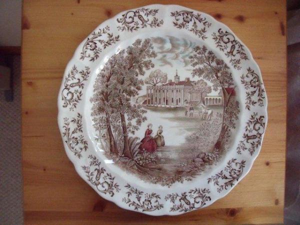 Image 1 of 12½” Johnson Bros Windsor Wear Mount Vernon plate.