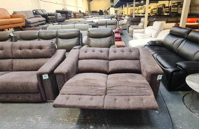 Image 3 of La-z-boy Hollywood brown fabric 4+2 seater sofas